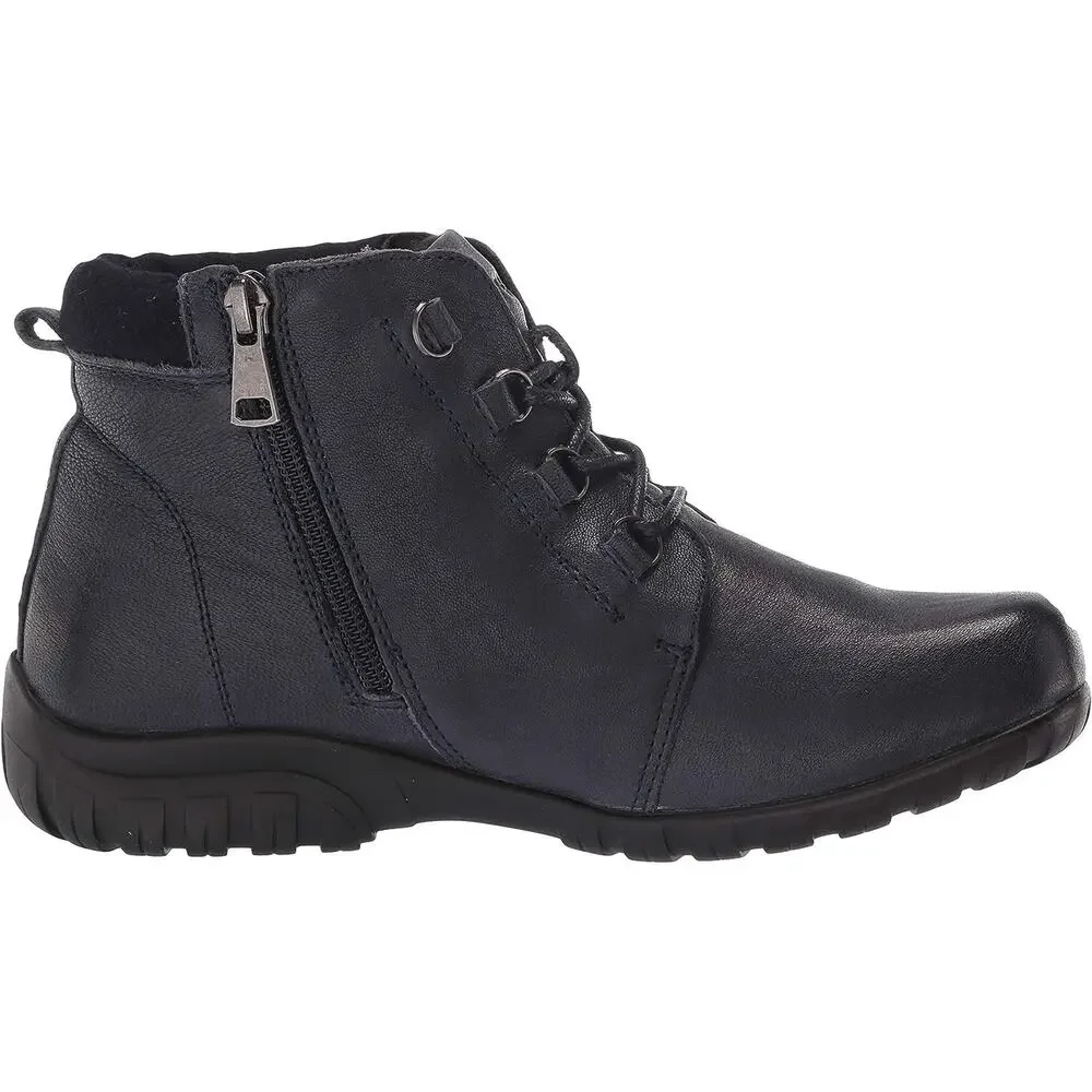 Propet Women Chukka Ankle Booties Delaney Size US 9M Navy Blue Leather